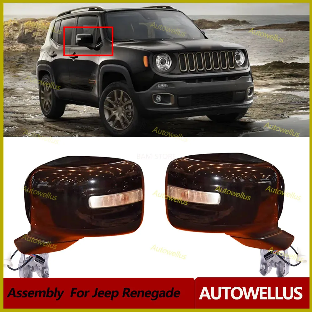 

Car Accessories Side Rearview Mirror Assembly For Jeep Renegade 2016 2017 2018 2019 2020 2021 Auto Rear view Mirror Assy
