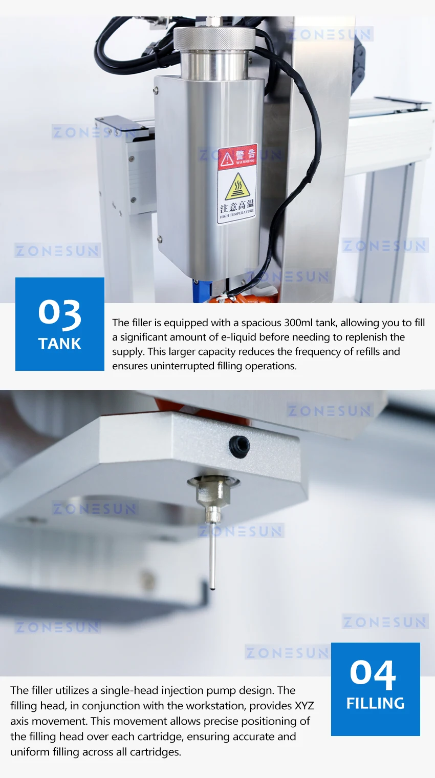 ZONESUN Automatic E-liquid Cartridge Filling Machine ZS-EL221