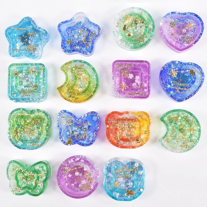 Resin Shaker Molds Set with 10 Seal Films Moon Star Bear Shape