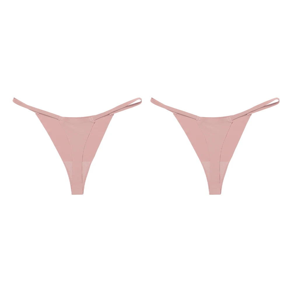 

2pcs Sports Sexy Breathable Panties Seamless Underwear Thongs For Women Low Waist Elastic Female Briefs G-strings