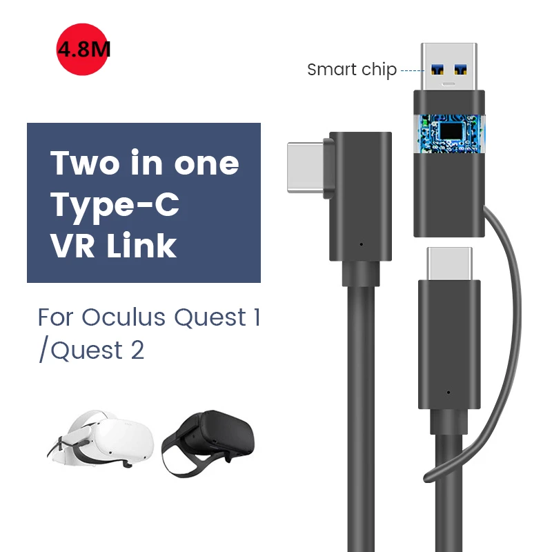 Charging Cable Data Line For Oculus Quest 2 1 Link VR Headset USB 3.2 Fast Charges Type-C Data Transfer Cable VR Accessories 