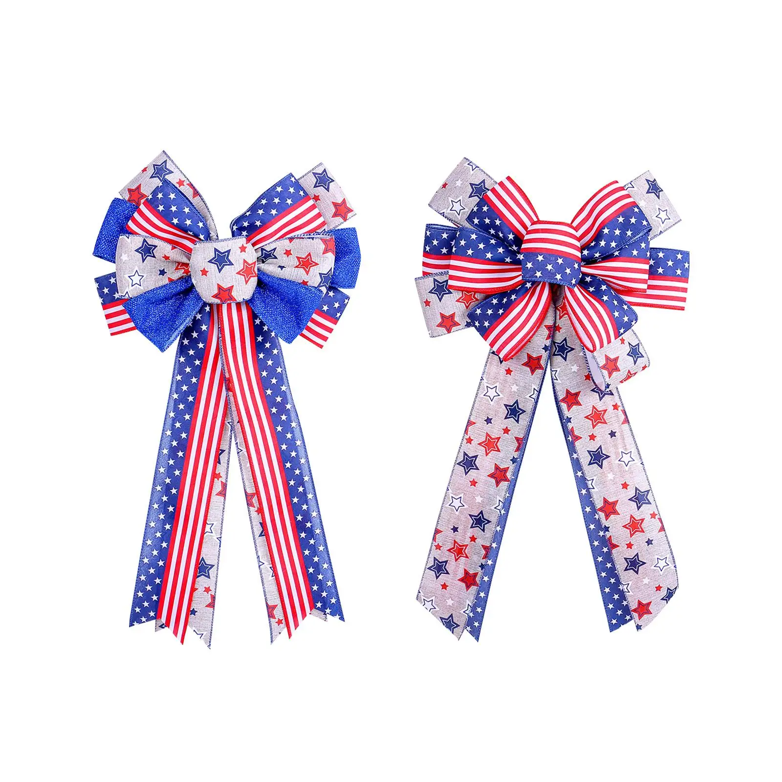 

Американский флаг, венок, бант на переднюю дверь, аксессуар 4 июля, патриотический бант для венка, подвесное украшение, для крыльца
