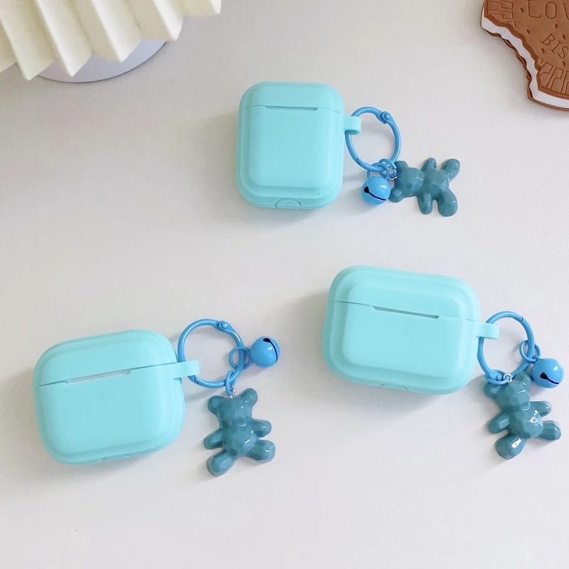 Rectangular Solid Color Case For Apple Airpods Pro Cover For Airpods 1 2 3 Generation Protective Shell With Pendant 2021 Airpod