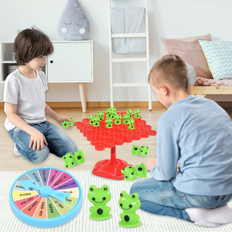 Fun Frog Balance Tree Children Math Toys Balancing Board Game Parent-child Interaction Tabletop Balance Game Toy Gift for Kids