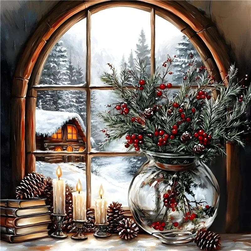 DIY Diamond Painting Christmas Snow Scene Embroidery Kit