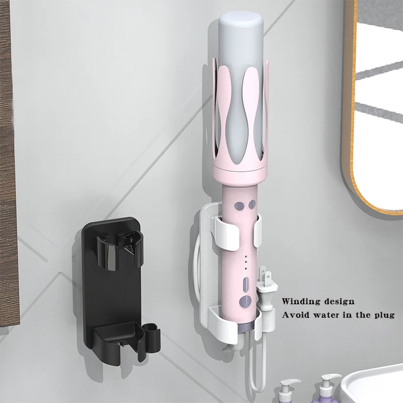Houseeker Hair Curler Straighteners Holder Wall Mounted Curling Bracket Bathroom Hair Dryer Organizer Storage Rack