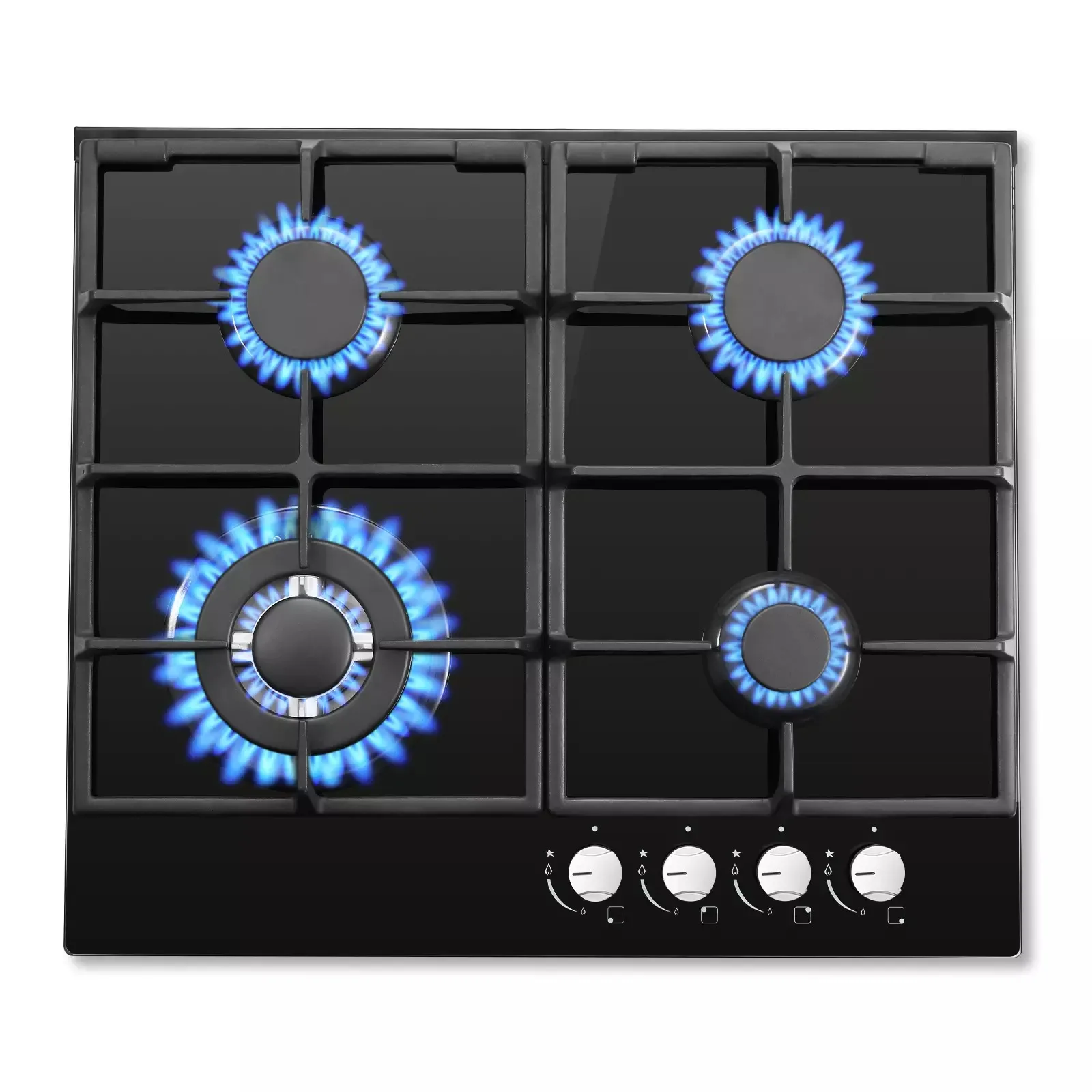 TopStrong 4-Burner Glass Ceramic Built-in Hob Natural Gas Propane Gas Hob