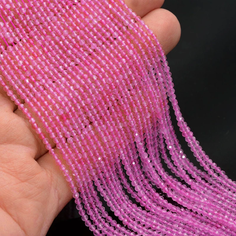 Glass Beads 5 Strands 2mm 3mm Amethyst Purple Hydro Round Faceted Crystal Spacer Bracelet DIY Jewelry Making