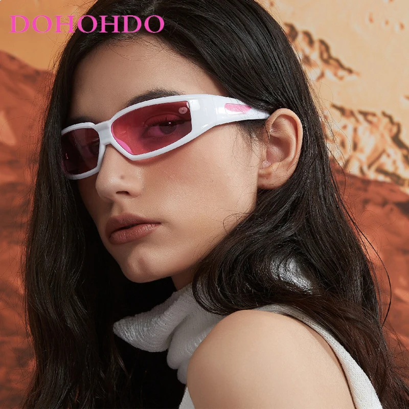 

DOHOHDO Trendy New Y2K Sunglasses Women Men Hip Hop Style Outdoors Glasses 2024 Vintage Silver Frames Steampunk Goggles UV400