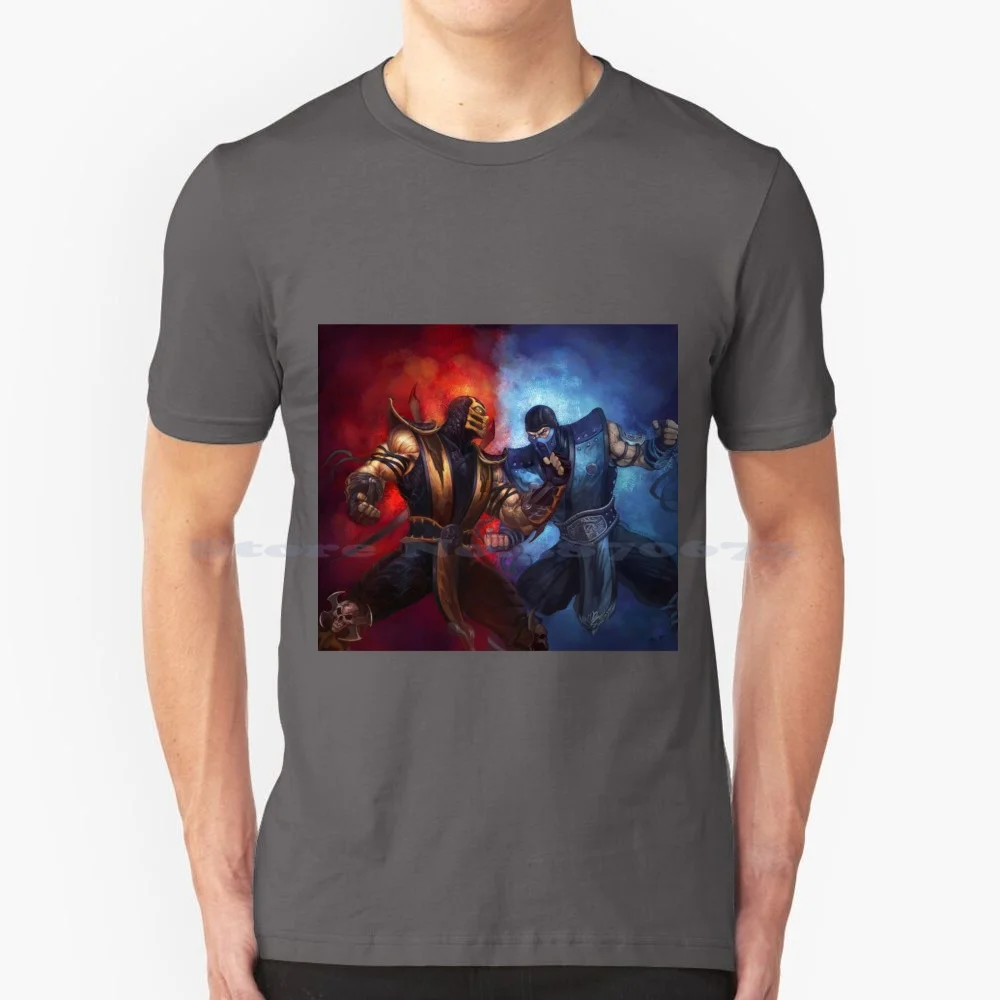 Subzero E Scorpion T Shirt 100% Cotone Tee Mortal Kombat Subzero Mortal Kombat Sub Zero Subzero Mortal Kombat Sub Zero Mortal