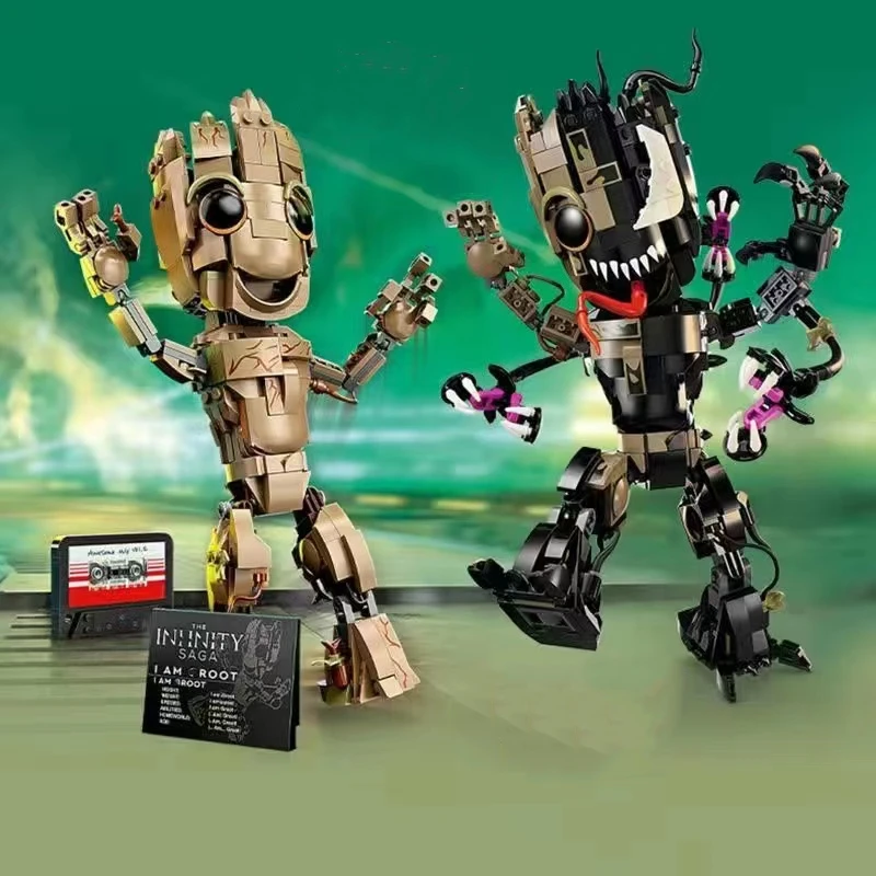 

New Superhero Image Groot Assembled Building Block Toys Creative Venom Tree Man Assembled Toys For Boys And Girls