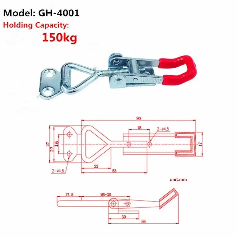 Toggle Latch Catch Toggle Clamp Adjustable Cabinet Boxes Lever Handle Lock Hasp For Sliding Door Furniture Hardware lever lock