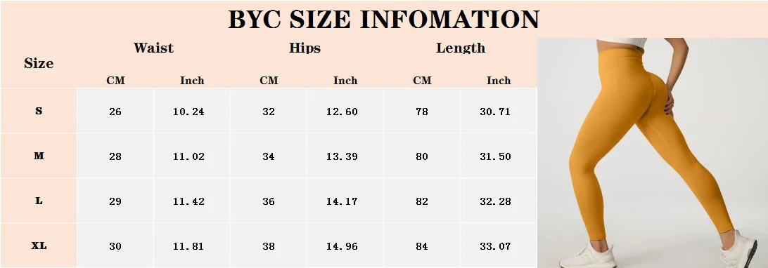 High Waist Peach Seamless Sports Leggings