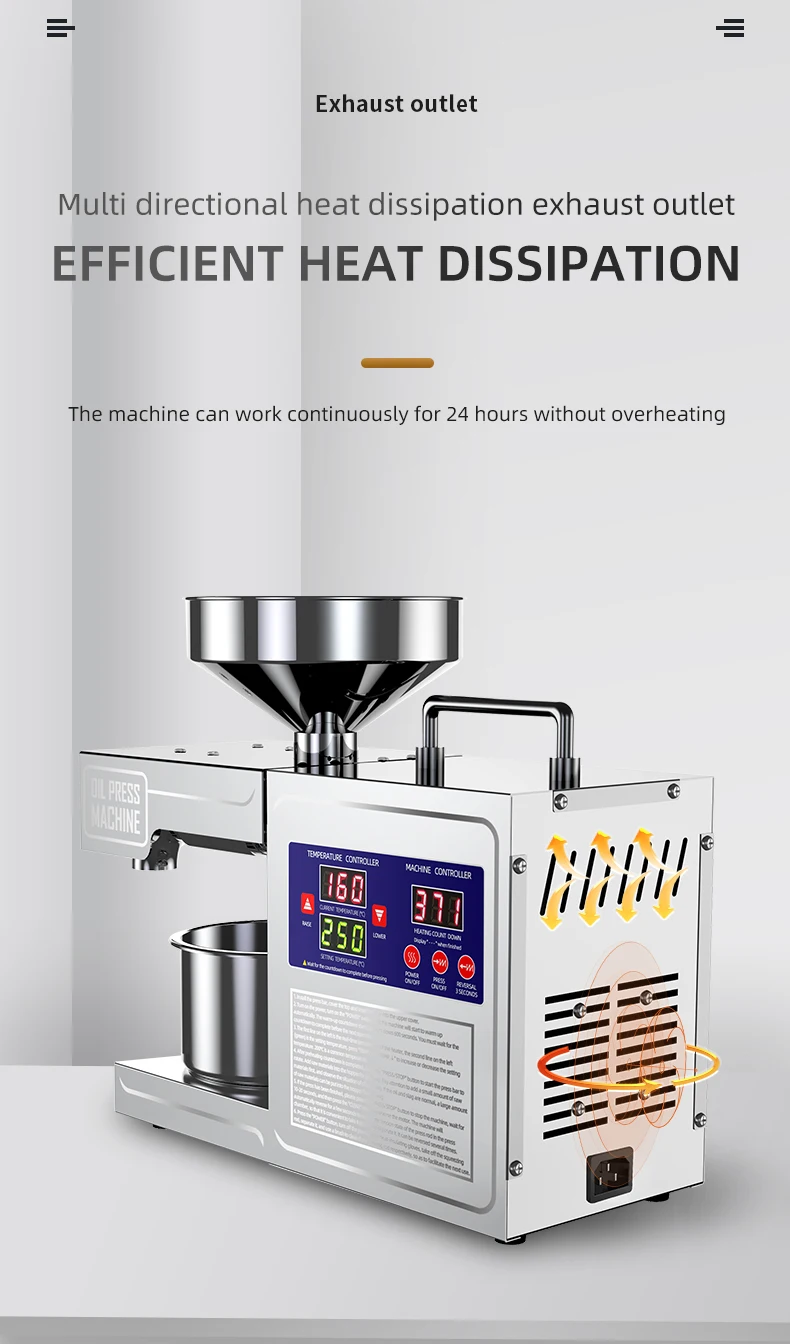 DIVEDEER Oil Press Automatic Household FLaxseed Oil Extractor Peanut Oil Cold Press Oil Machine Commercial Extraction Maker
