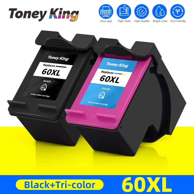 

60 XL Ink Cartridge Replacement For HP 60XL For HP 60 XL CC641WN CC644WN for HP C4680 D2680 D1660 D2530 F2430 F4210 Printer