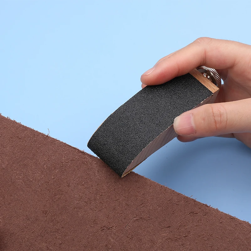 Leather Tools Leather Craft Tool Kit Leather Craft Tools Leather Craft Tool Beech Block Handmade Leather Edge Grinding Sandpaper Treatment Tool Sandalwood DIY Leathercraft Edge Tool 1Pc