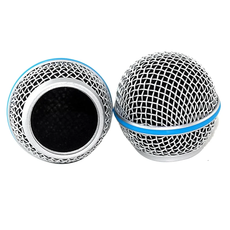 2 Pz Microfono Grill Mic Griglia Di Ricambio Mic Testa A Sfera Maglia Per Shure Beta58A Sm58 Pgx24 Slx24