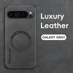 Luxury Leather Magnetic Wireless Charging Phone Case with Magsafe Compatibility for Google Pixel 8 Pro (Gray (OLG - YBP))