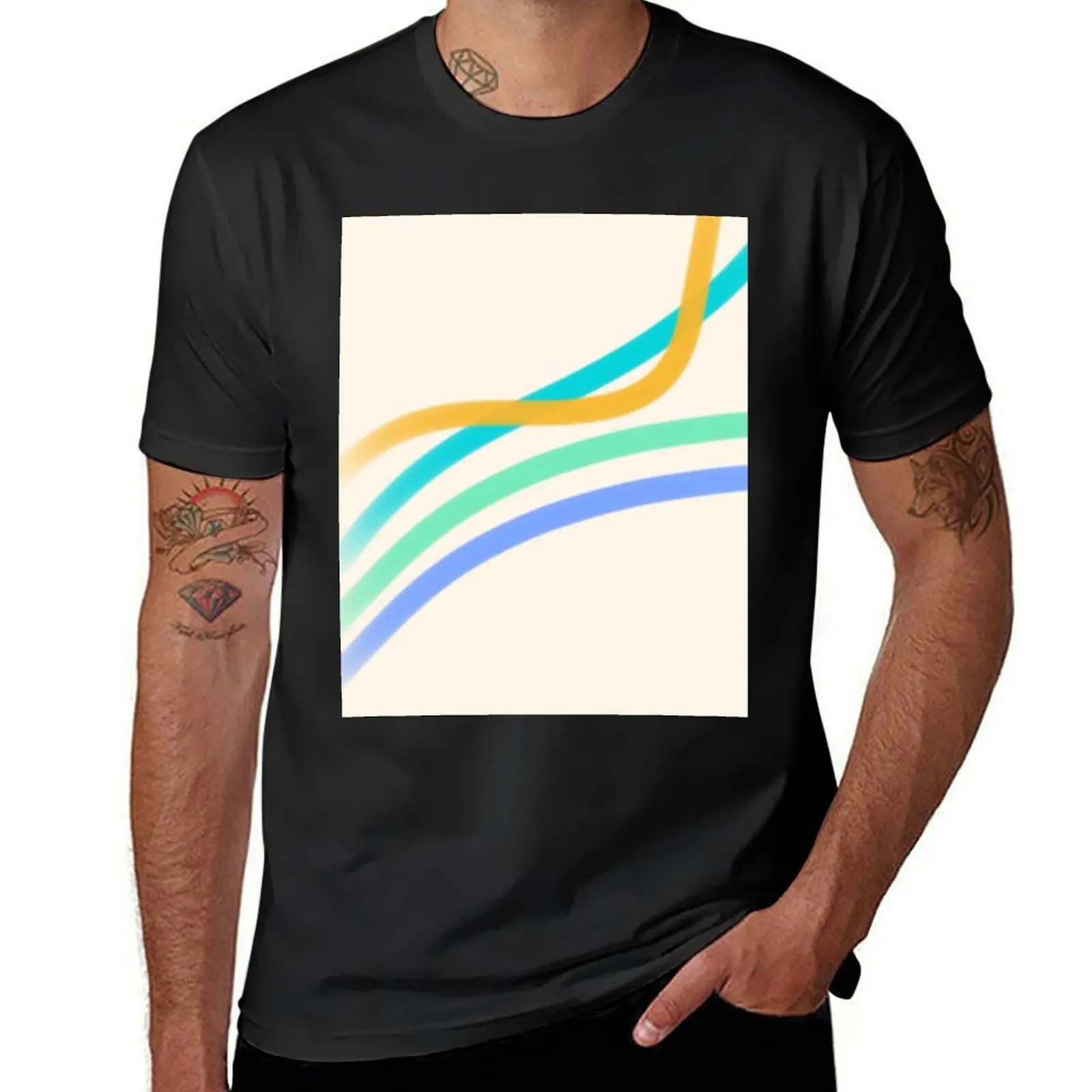 Colorful Lines T-Shirt sublime animal prinfor boys heavyweights plain black t shirts men