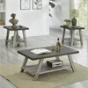 Roundhill Furniture Athens Contemporary 3-Piece Wood Shelf Coffee Table Set, 24D x 48W x 19H in, Walnut and Gray 1