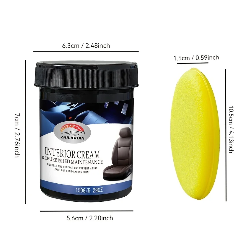 Car Interior Renewal Wax - Leather/Plastic/Vinyl Restorer, UV Protection & Anti-Fade Formula for Deep Shine & Long-Lasting Care 5