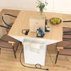 Rolling Kitchen Island with 2 Drop Leaf and Power Outlet, Island Table on Wheels with Towel Rack and Spice Rack 1