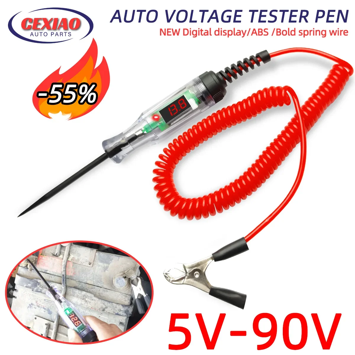 Max 90V Auto Circuit Tester Truck Tester Di Tensione Circuit Auto Circuit Tester Penna Di Prova Per Sonda Diagnostica Automatica Dc 6V 12V 24V