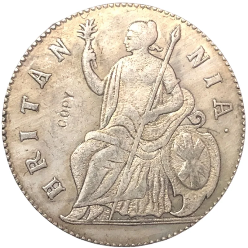 

1685-1687 England 1/2 Penny-James II Silver Plated Copy Coin