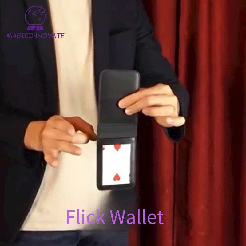 Flick Wallet Accessory by Tejinaya Magician Wallet Close Up Street Illusions Magic Tricks Porps Comedy Gimmick Mentalism