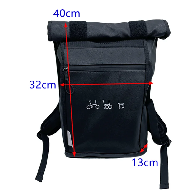 Description Picture 3 of itemFolding Bike Front Bags & Panniers Use For Brompton Birdy Bicycle Storage Bag handbag With Bags Aluminum Mount