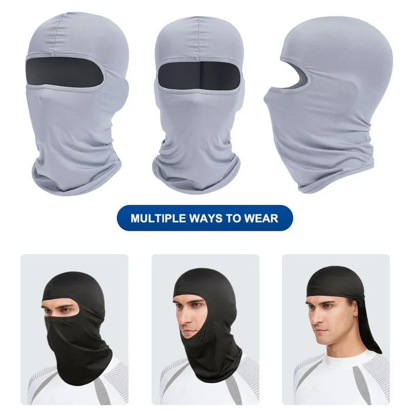 Balaclava Motorcycle Face Mask Moto Helmet Bandana Hood Ski Neck Full Face Mask Windproof Dustproof Face Shield Men's Biker Mask 3