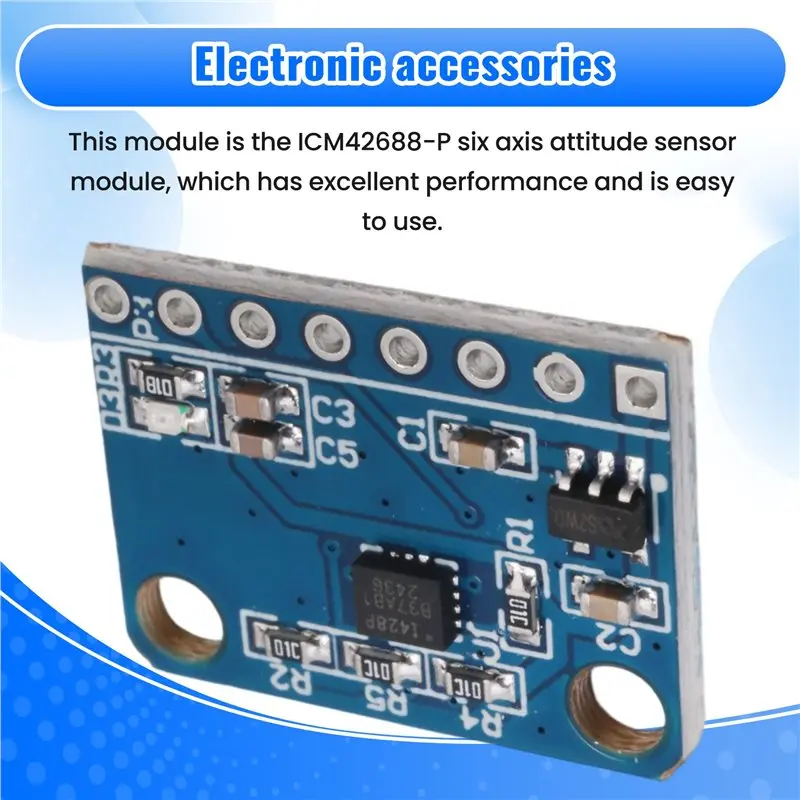 ABBG-ICM42688 6축 자세 센서 모듈, IIC 및 SPI 드라이버 지원, 설치가 용이하고 빠른 직렬 포트 반환 속도