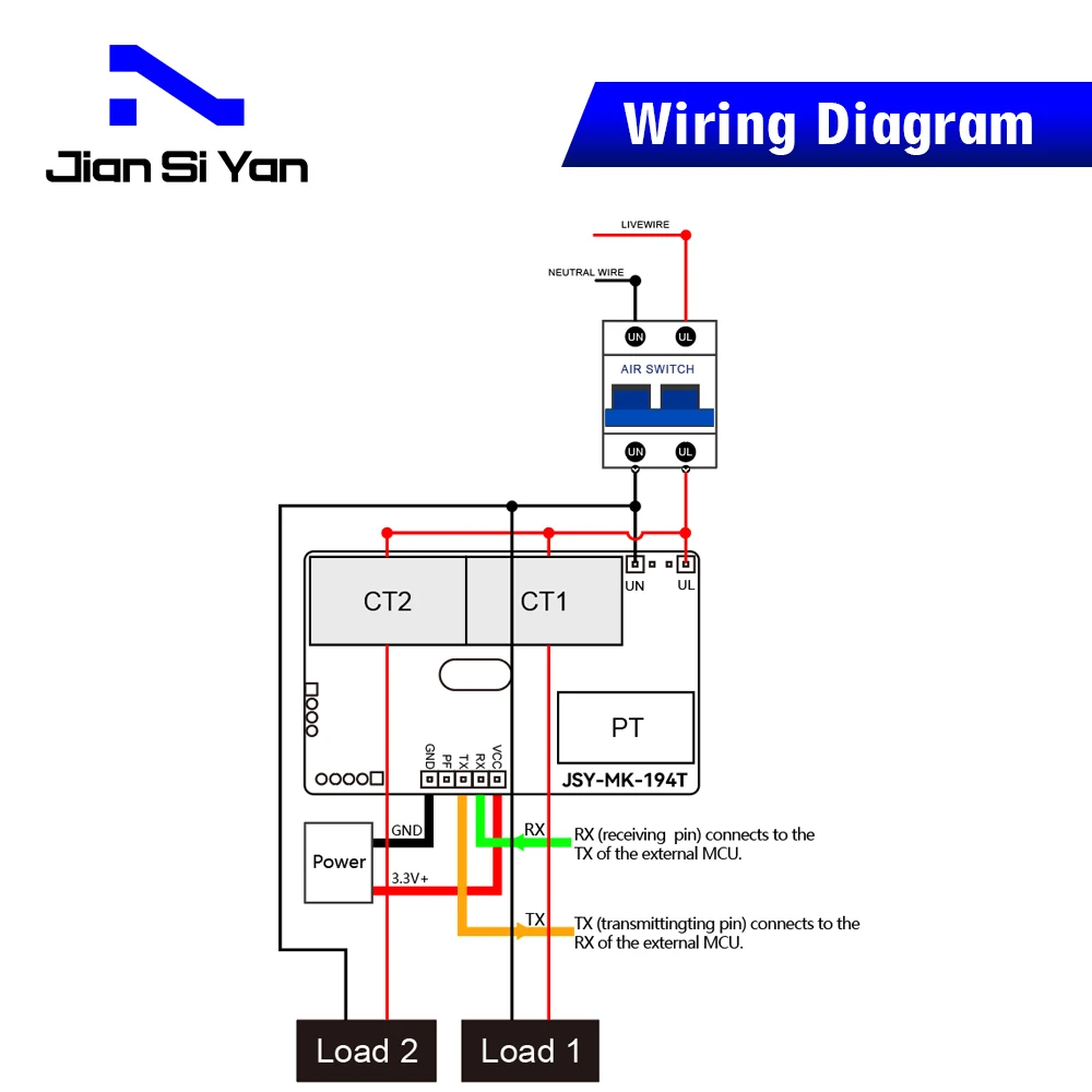 Bidirectional Energy Meter Supports Single Mutual Inductance Energy OEM Power Monitor Miniature Digital voltmeter power meter