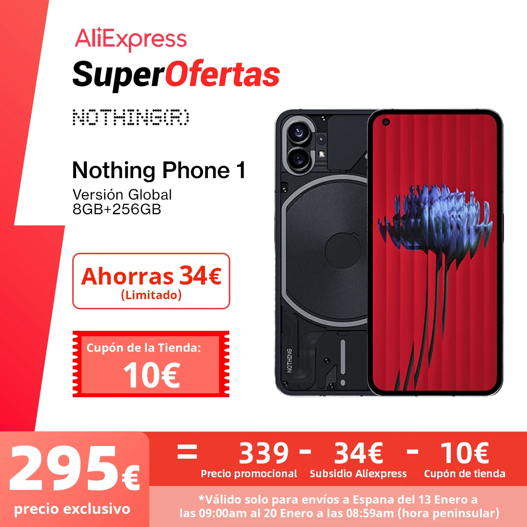 Versión Global Nothing Phone 1 5G Smartphone Snapdragon 778G+ Pantalla OLED de 6,55″ y 120 Hz Sensor Sony IMX766 de 50 MP Batería de 4500 mAh