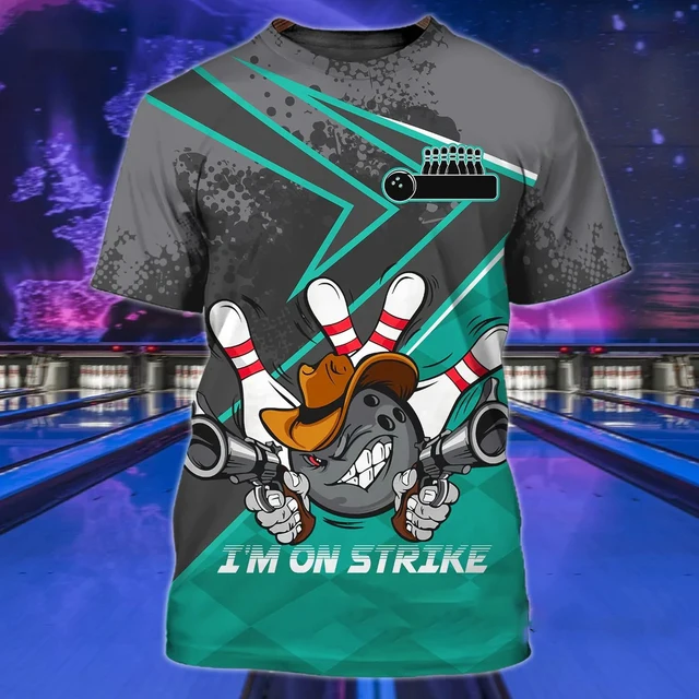 3D Bowling Printed T Shirt for Men