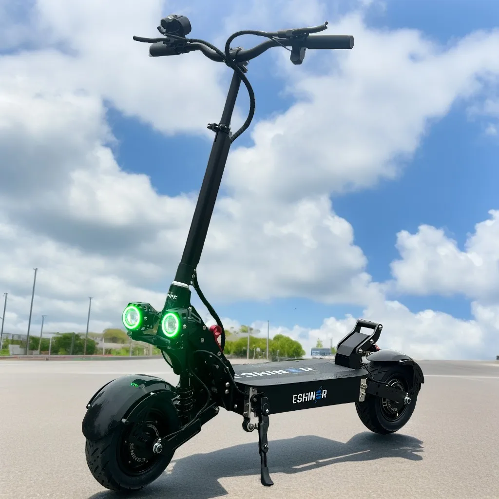 60V Adult 11inch Electric Scooter 30Ah 35Ah 40Ah Lithium Battery C-type Spring Damping 75-85km/h Foldable Scooter