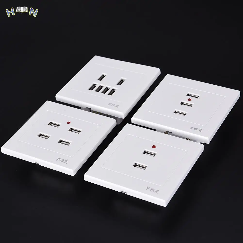 New DC 2/3/4 Ports USB 5V 3.1A Electric Wall Charger Dock Station Socket Power Outlet Panel Plate Switch Power Adapter Plug