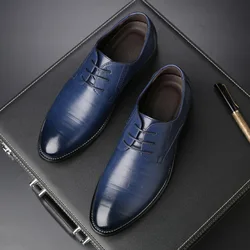 Men's Business Leather Shoes British Brown Pointed Lace Business Casual Leather Shoes Men Men Dress Shoes Wedding Shoes