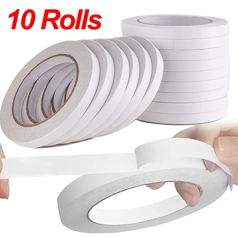 10RollsDoubleSidedTape8MUltrathinStrongAdhesiveTapeHome