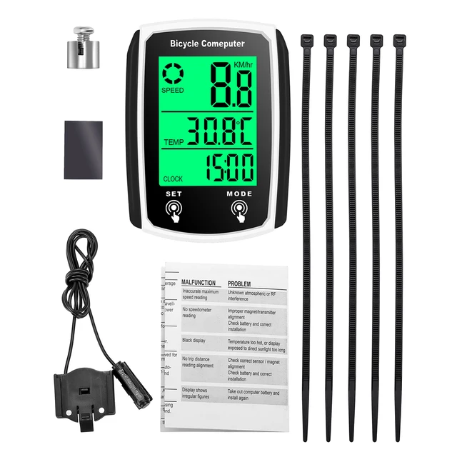 Wired Bike Computer with 19 Functions & Backlight 2