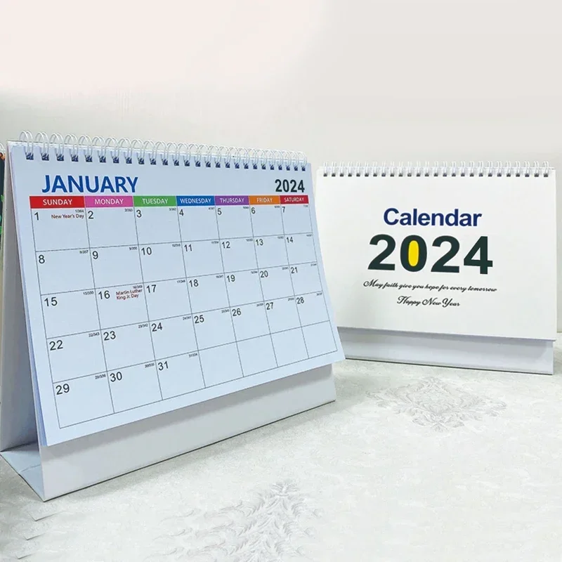 

2024 Modern Creative Simple Desktop Calendar Calendar Table Office Desktop Work Schedule Notepad Desk Calendar Household Items