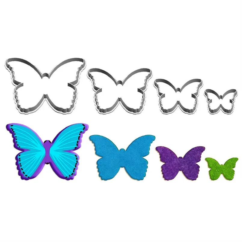 Cookie Cutter Fondant Cutter Cartoon Insect Animal Morpho Butterfly Plastics Mould Cake Fondant Tool Cookie Sushi and Fruits Cutters