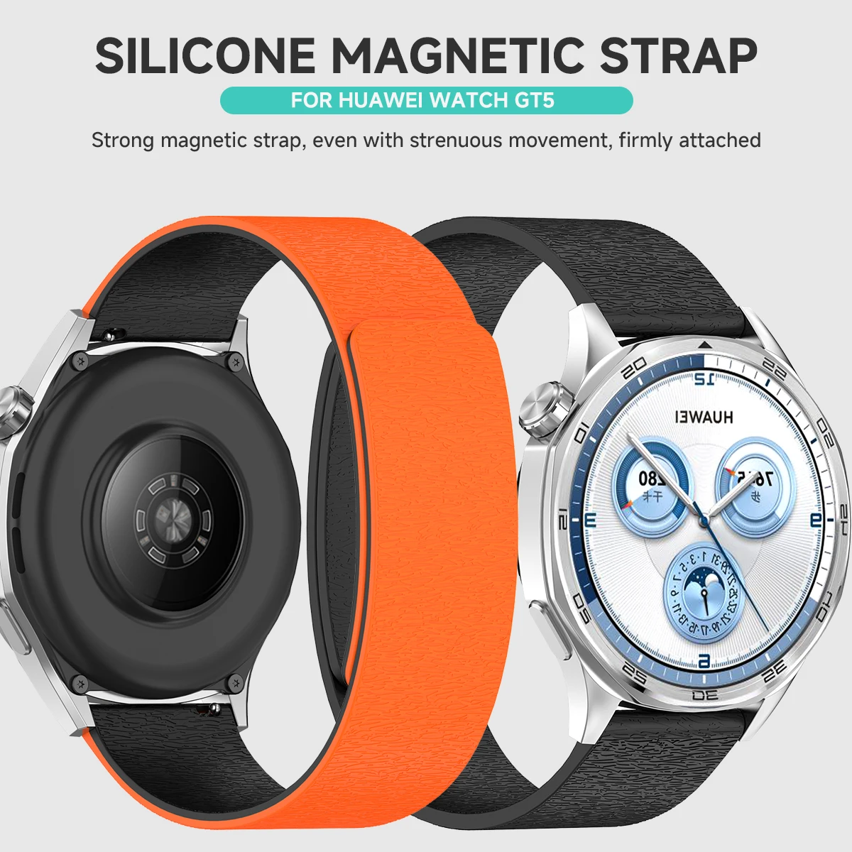 18mm 20mm22mm Magnetic Strap For Samsung Galaxy Watch 4/5/6/7/Gear S3/Active2 Silicone Band for Huawei GT4 GT3 Garmin Venu 3S 2S