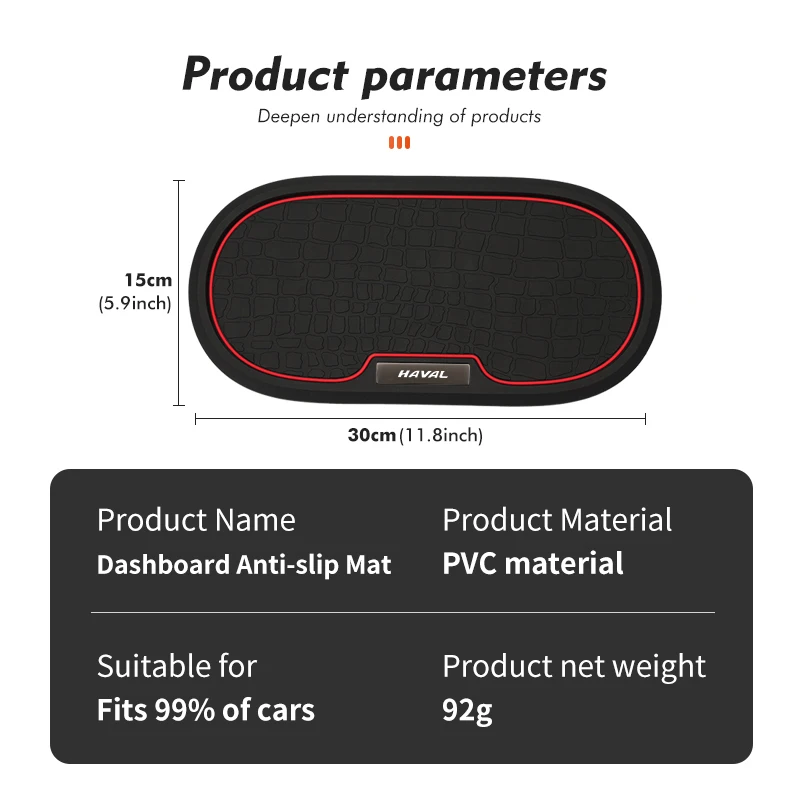 PVC Car Styling Anti-Slip Mat Silicone Dashboard Non-Slip Pad For Haval Jolion F7 H6 H1 H2 H3 H4 H5 H7 H8 H9 M4 M6 F5 F9 F7X