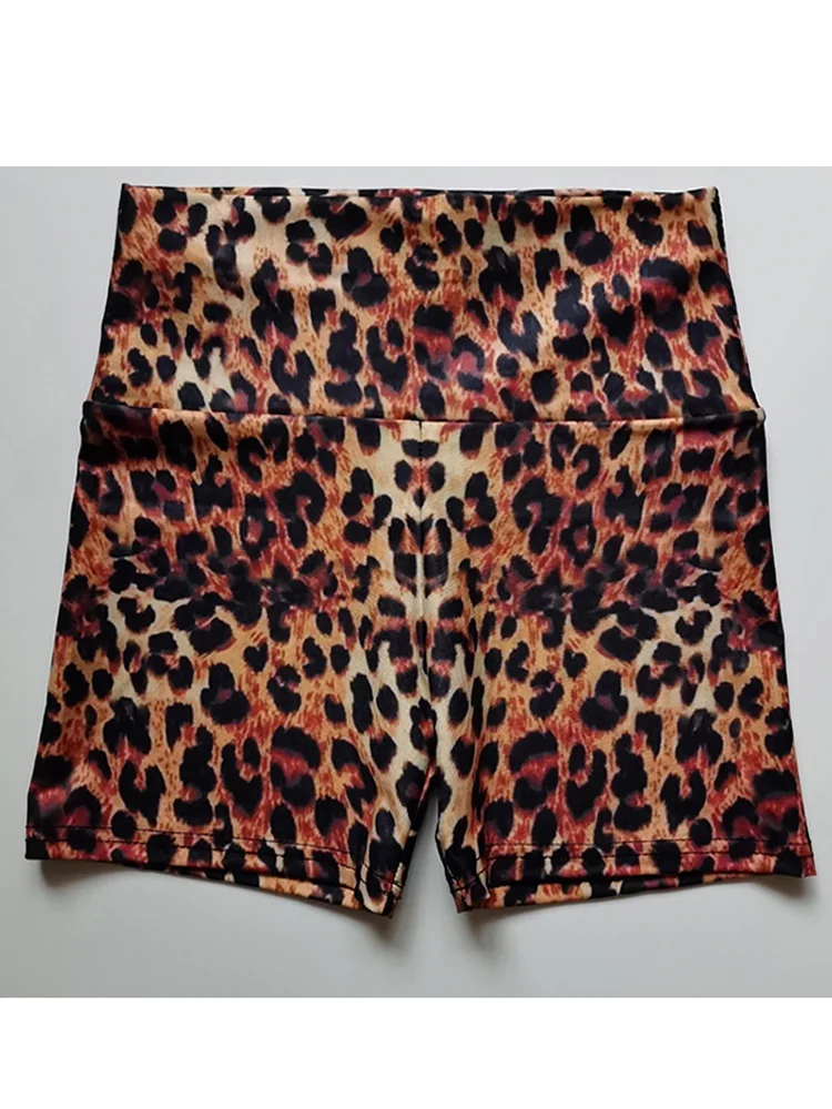 New Leopard Sexy Shorts for Women Fitness High Waist Hip Lift Sports Tight Running Gym Yoga