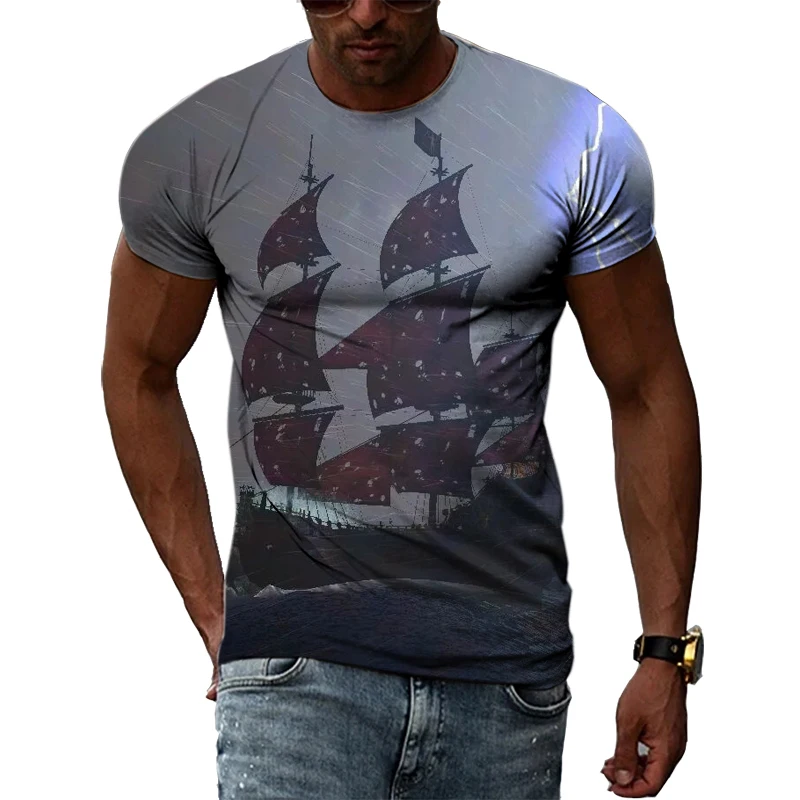 Рисунок 3 - Мужской винтажный Свободный Топ с 3D-принтом