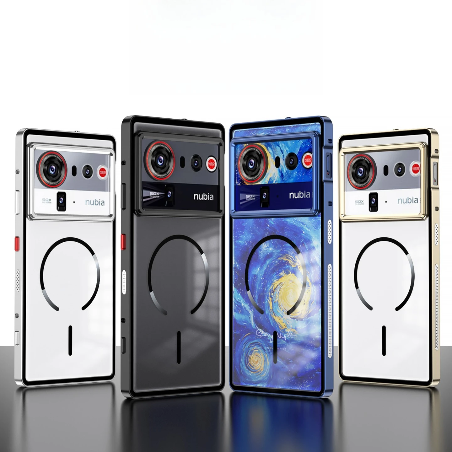 Matte Back Panel Magnetic Snap-On Metal Protective Phone Case