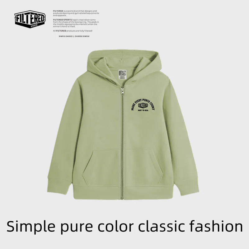 Filtered Sportswear Children's Cardigan Zipper Sweatshirt Boys girls Autumn New Boxing Training Wear Long Sleeve Top 069YTMY069