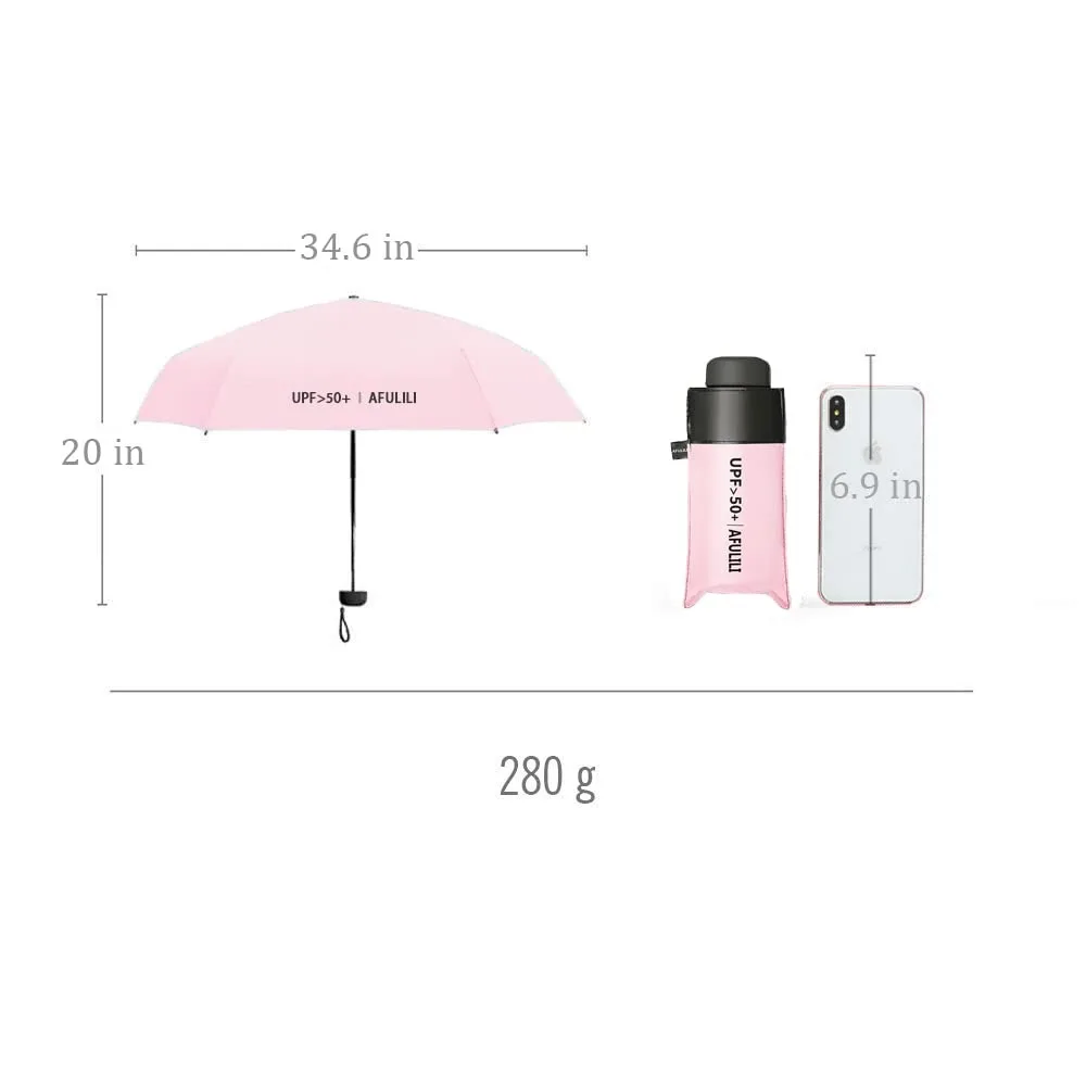 여성용 자외선 차단 미니 컴팩트 우산, 휴대용 컴팩트 파라솔, 접이식 야외 태양 및 비 우산