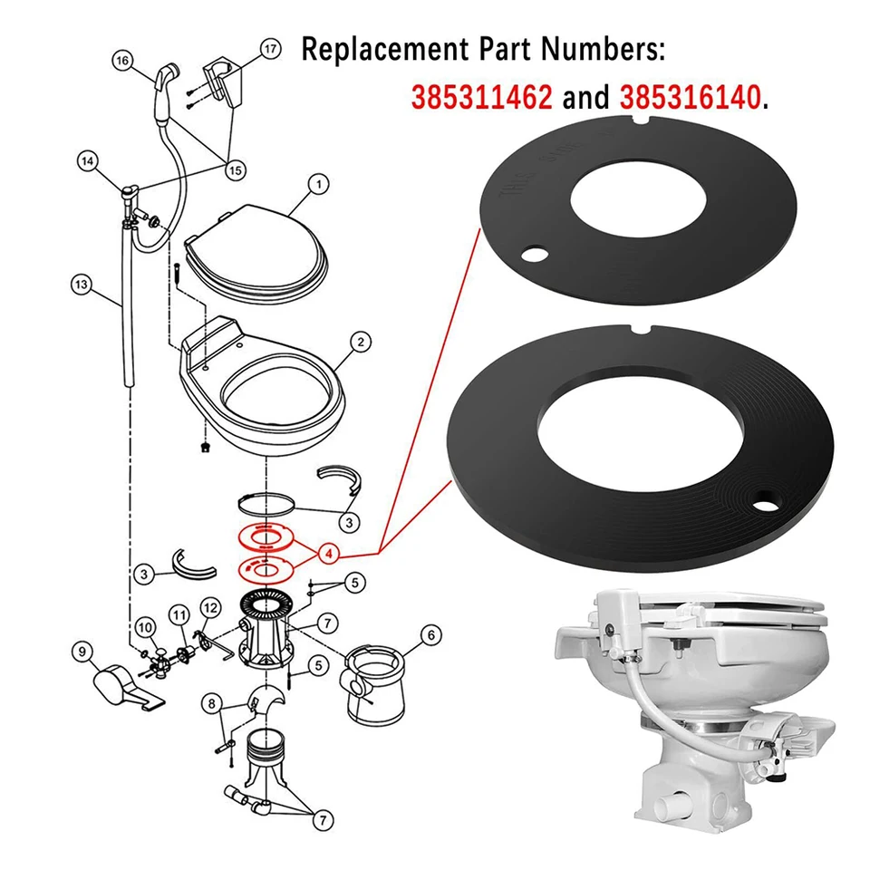 IFJF RV Toilet Dichtungsset - Ersatz Für Dometic & Sealand Toiletten